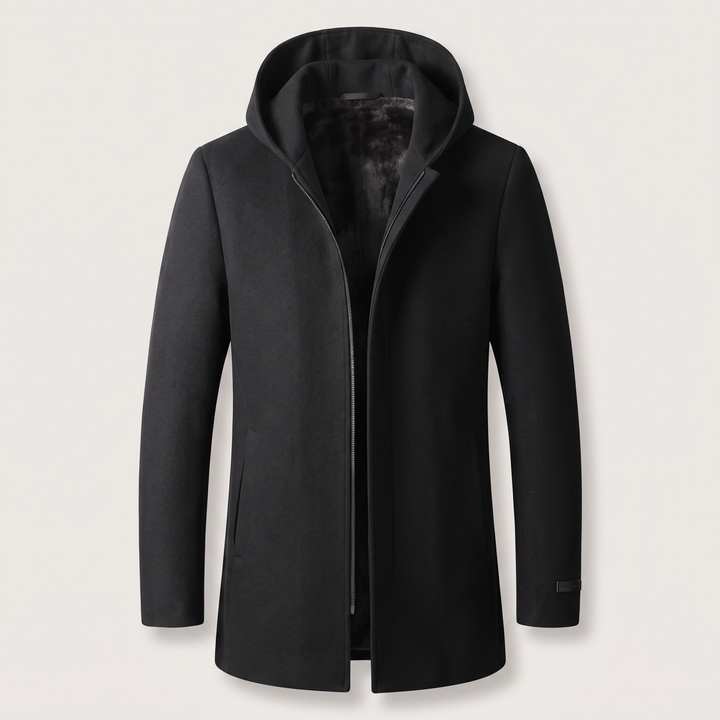 100% WOOLEN HOODED COAT